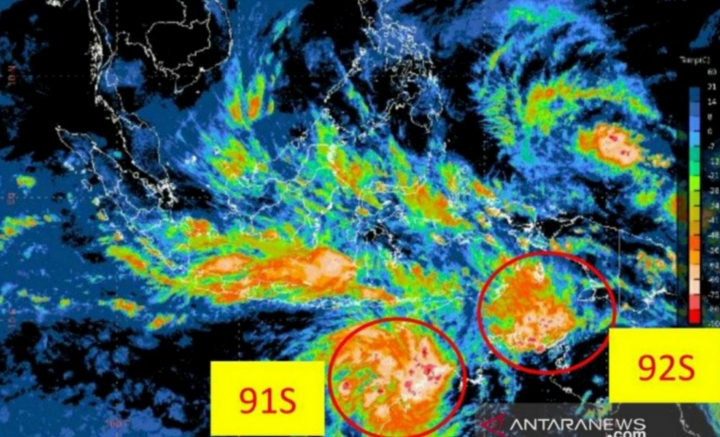 BMKG Deteksi Dua Bibit Siklon Tropis di Selatan Indionesia