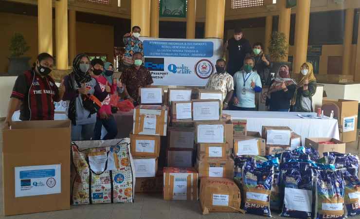 BANTUAN | Sejumlah bantuan yang berhasil dikumpulkan The Karaka's kepada korban bencana di Mimika. (Foto: Ist/SP)