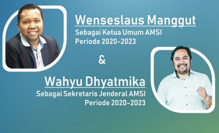 Ketua Umum AMSI Wenseslaus Manggut dan Sekjend Wahyu Dhyamika. (Foto: Ist)