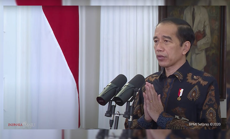 Jokowi saat berikan sambutan dalam peringatan Hari HAM Sedunia yang digelar secara virtual, Kamis (10/12). (Foto: Capture BPMI)