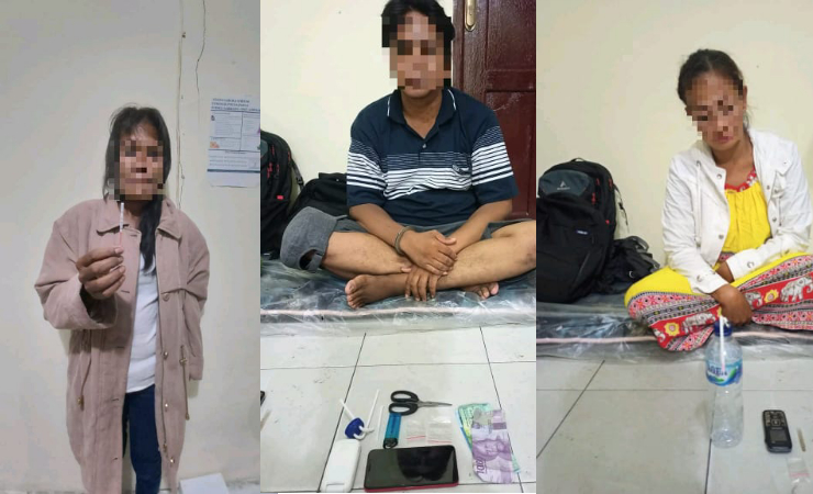 PELAKU | Para pelaku penyalahgunaan narkotika yang ditangkap Satuan Reserse Narkoba Polres Mimika. (Foto: Humas Polres Mimika)