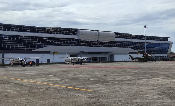 Terminal Bandara Mozes Kilangin Timika yang dibangun lewat APBN. (Foto: Dok/SP)