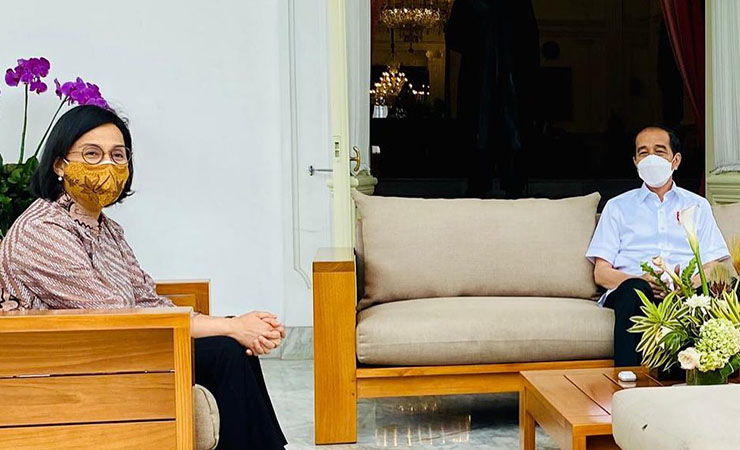 Sri Mulyani bersama Presiden Jokowi di Istana Negara. (Foto: Instagram/smindrawati)