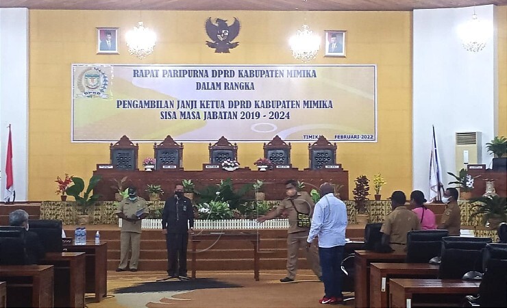 GLADI | Suasana gladi bersih pengambilan sumpah janji Ketua DPRD Mimika sisa masa jabatan 2019-2024. (Foto: Istimewa/Seputarpapua)