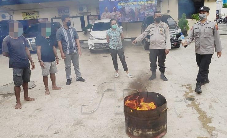 Pemusnahan Barang bukti Ganja oleh Polresta Jayapura Kota. (Foto: Ist)