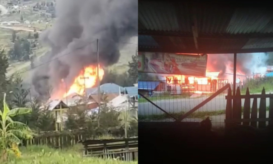DIBAKAR | Sejumlah rumah warga di Kabupaten Puncak, Papua, dibakar oleh KKB. (Foto: Ist)