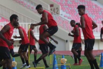 Skuad Persipura saat menjalani latihan fisik. (Foto: MO Persipura)