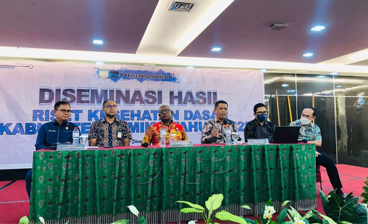Konferensi pers usai diseminasi hasil riskesdas di Hotel Horison Diana Timika. (Foto: Anya Fatma/Seputarpapua)