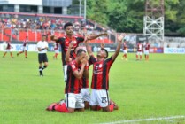 Selebrasi pemain Persipura setelah menang atas Sulut United. (Foto: Official Persipura)
