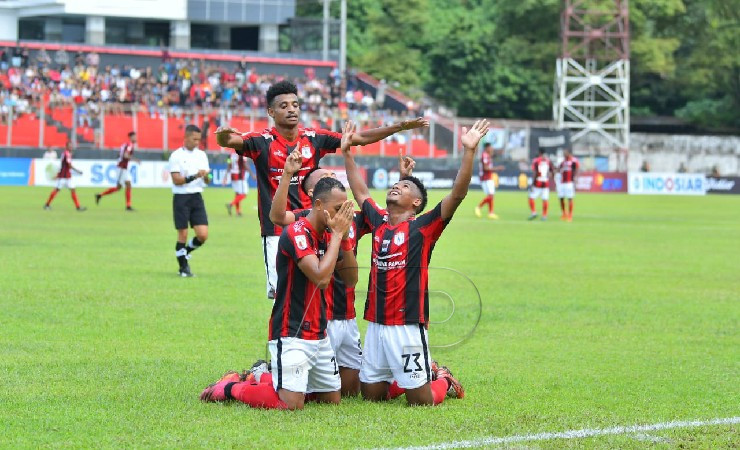 Selebrasi pemain Persipura setelah menang atas Sulut United. (Foto: Official Persipura)