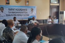 Suasana Rapat Koordinasi Tim Pengawasan P3DN Kabupaten Mimika di Ruang Rapat Kantor Puspem, (28/9/2022). (Foto: Kristin Rejang/Seputarpapua)