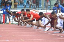 Para pelajar di Kabupaten Mimika unjuk kemampuan lari dalam ajang Energen Champion SAC Indonesia seri Papua Qualifiers di Mimika Sport Complex. (Foto: Saldi/Seputarpapua)