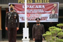 Wakapolres Nabire Kompol Ramadhona memimpin upacara Hari Pahlawan
