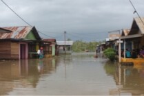Banjir rob pada salah satu kampung di Merauke. (Foto: Ist)