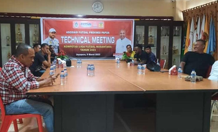Technical meeting dan screening pemain Linud Futsal Regional Papua. (Foto: Vidi/Seputarpapua)