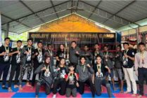 Tim Mutiara Mimika saat tiba di Goldy Heart Muaythai Camp di jalan C. Heatubun, Mimika, Papua Tengah. (Foto: Dok Tim Mutiara Mimika)