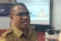 Kepala BPKSDM Mimika Ananias Faot saat ditemui wartawan pada salah satu hotel yang berada di Jalan Cenderawasih, Mimika, Papua Tengah, Senin (24/7/2023). (Foto: Fachruddin Aji/Seputarpapua)