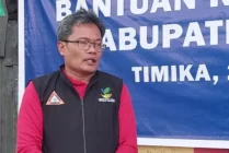 Plt Direktur Perlindungan Sosial Korban Bencana Alam Kemensos RI, Adrianus Alla. (Foto: Anya Fatma/Seputarpapua)