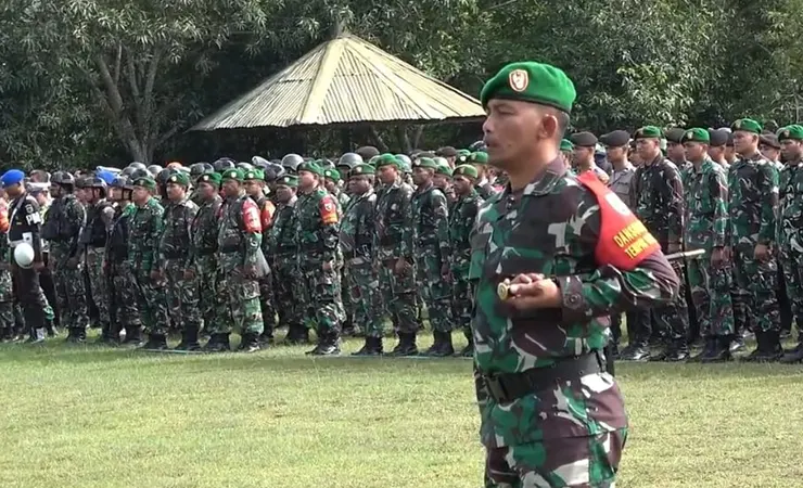 Apel gelar pasukan pengamanan kunjungan kerja Presiden RI Joko Widodo ke Papua. (Foto: Ist)