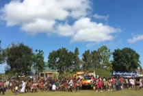 Umat Katolik mengikuti peringatan Misi Katolik masuk Papua Selatan. (Foto: Sri Yanti/Seputarpapua)