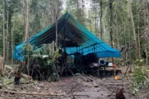 Markas KKB pimpinan Kopi Tua Heluka di belakang Kantor Bupati Yahukimo digerebek aparat gabungan TNI-Polri dan menyebabkan terjadinya kontak tembak, dua anggota KKB tewas ditempat, Selasa (1/8/2023). (Foto: Ist)