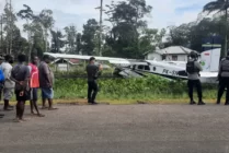 Pesawat Smart Aviation PK-SNB tergelincir di Bandara Kenyam, Kabupaten Nduga, Papua Pegunungan, Jum'at (4/8/2023). (Foto: Ist)
