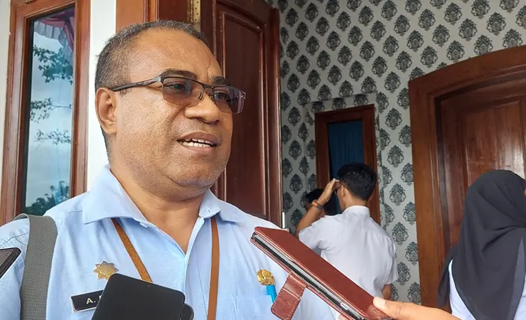 Kepala BKSDM Mimika Ananias Faot saat ditemui wartawan di Pendopo Rumah Jabatan Bupati Mimika, Rabu (13/9/2023). (Foto: Fachruddin Aji/seputarpapua)