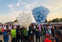 Pelepasan balon sebagai tanda pembukaan Porkab I Mimika tahun 2023. (Foto: Anya Fatma/Seputarpapua)