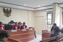 Suasana sidang putusan perkara tindak pidana korupsi dana BST pada Distrik Mimika Barat di Pengadilan Tipikor pada Pengadilan Negeri Kelas IA Jayapura. (Foto: Ist)