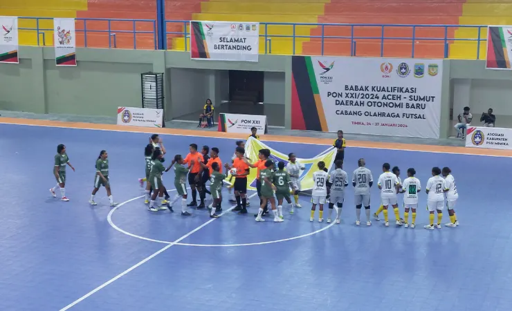 Laga Penutup Futsal Putri, Papua Tengah Kalah Tipis dari Papua Selatan