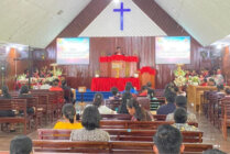 Suasana ibadah syukur HUT ke-169 tahun Pekabaran Injil di Tanah Papua. (Foto Elgo Wohel/Seputarpapua)