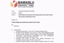 Surat rekomendasi Bawaslu Paniai kepada KPU Paniai terkait permasalahan logistik Pemilu 2024 pada beberapa distrik di Kabupaten Paniai. (Foto: Tangkapan layar)