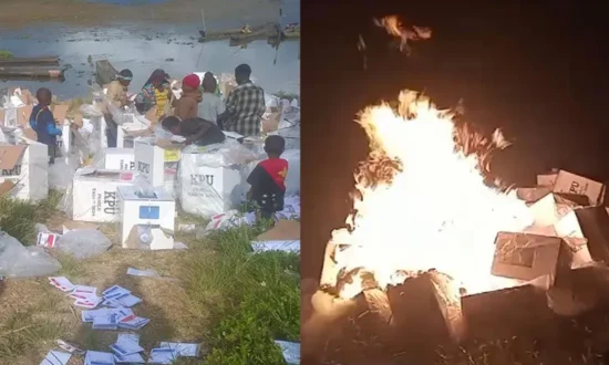 Beredar Video dan Foto Logistik Pemilu di Paniai Dibuang sampai Dibakar
