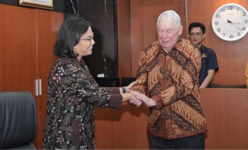 Menteri Keuangan RI, Sri Mulyani bersama CEO Freeport Mc-Moran, Richard Adkerson bertemu di Jakarta, pada Rabu (27/3/2024). (Foto: Intagram @smindrawati)