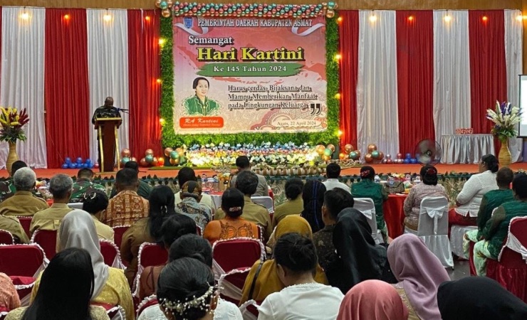Resepsi HUT RA Kartini ke 145 tahun yang diadakan Pemkab Kabupaten Asmat, Provinsi Papua Selatan, Senin (22/4/2024). (Foto: Elgo Wohel/Seputarpapua)