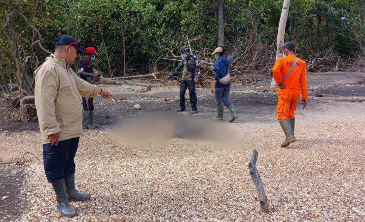 Warga nelayan di Kabupaten Merauke menemukan sesosok mayat pria dalam kondisi mengenaskan. (Foto: Dok Humas Polres Merauke)