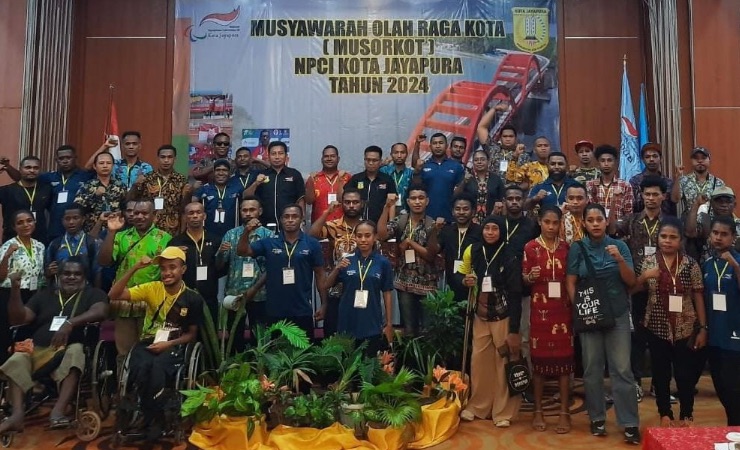 Para atlet dan Pengurus NPCI Kota Jayapura. (Foto: Vidi/Seputarpapua)