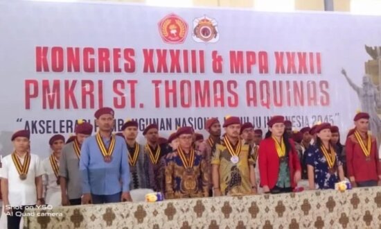 Upacara Sidang Kehormatan Pembukaan Kongres XXXIII dan MPA XXXII PMKRI St. Thomas Aquinas. (Foto: Hendrik/Seputapapua)