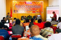 Bawaslu Kabupaten Nabire Menggelar Rapat Koordinasi Pembentukan Pengawas TPS di Hotel Delafista Nabire, Selasa (17/9). (Foto : Christian Degei/seputarpapua)