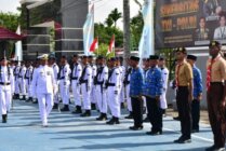 Upacara memperingati HUT ke-79 TNI Angkatan Laut yang berlangsung di Markas Pangakalan Angkatan Laut (Lanal) Timika dijalan Freeport Lama, Gorong-gorong, Kabupaten Mimika, Papua Tengah. (Foto: Dok Lanal Timika)