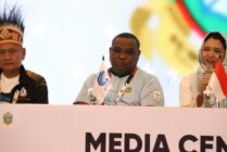 Wakil Ketua I KONI Papua Tengah, Caesar A Tunya, dalam konferensi pers yang digelar di Media Center PON XXI Aceh-Sumatera Utara (Sumut) 2024, Selasa (10/9/2024). (Foto: Saldi Hermanto/Seputarpapua)