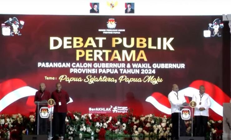 Suasana debat Pilkada Papua. (Foto: Tangkapan layar debat)