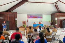 Suasana sosialisasi oleh BPBD Mimika di Gedung Bobaigo Keuskupan Timika. (Foto: Anya Fatma/Seputarpapua)