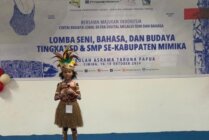 Salah satu anak saat tampil pada lomba Seni Bahasa dan Budaya di Sekolah Asrama Taruna Papua (SATP). (Foto: Anya Fatma/Seputarpapua)