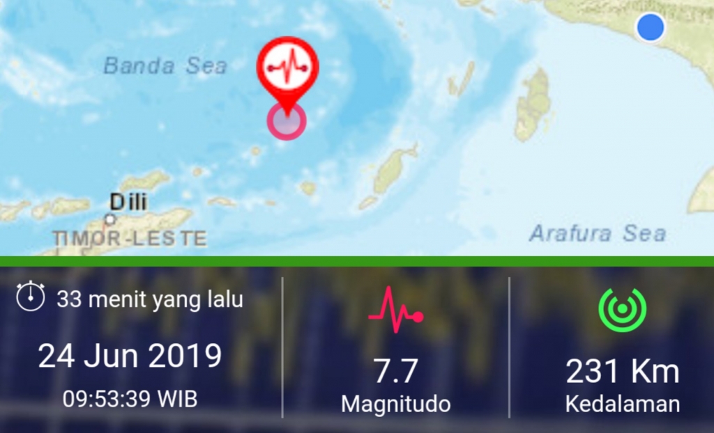 Gempa Bermagnitudo 7,7 Guncang Maluku Barat Daya, Tidak Berpotensi Tsunami