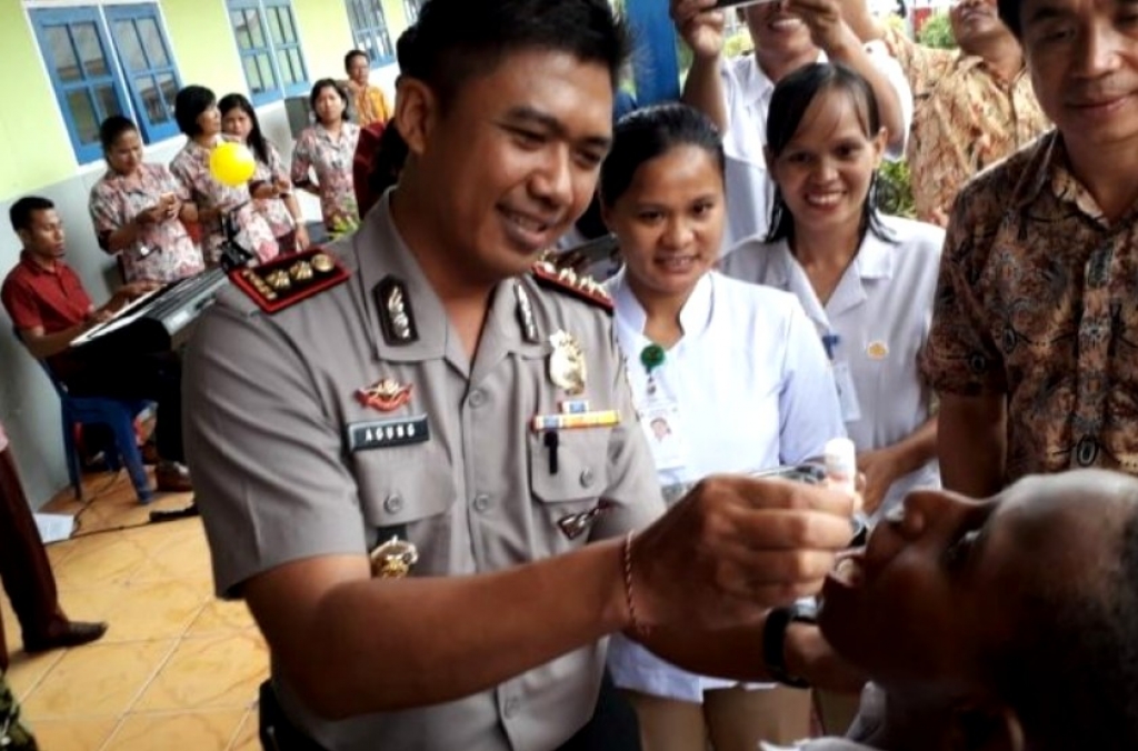 Polres Mappi Dukung Sukseskan Program Vaksin Imunisasi